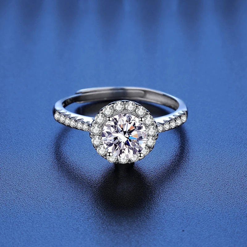 100% Real Moissanite Ring Adjustable Size S925 Sliver D VVS1 Pass Diamond Test Pen GRA Certificate 18K Plating Rings for Women S4bb2eca104e344b5a9355164ad5f126aT