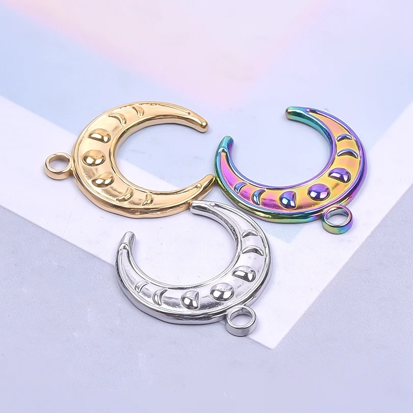10pcs Fashion Stainless Steel Charms For Women Bracelet Necklace Earrings Moon Shape Pendants Jewelry DIY Handmade Accessories
10pcs Fashion Stainless Steel Charms For Women Bracelet Necklace Earrings Moon Shape Pendants Jewelry DIY Handmade Accessories