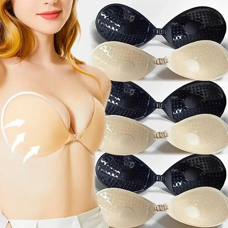 

Sexy One-piece Strapless Bra Pad Female Invisible Breatheable Underwear Breast Petals Adhesive Push Up Stick Bralette Lingerie