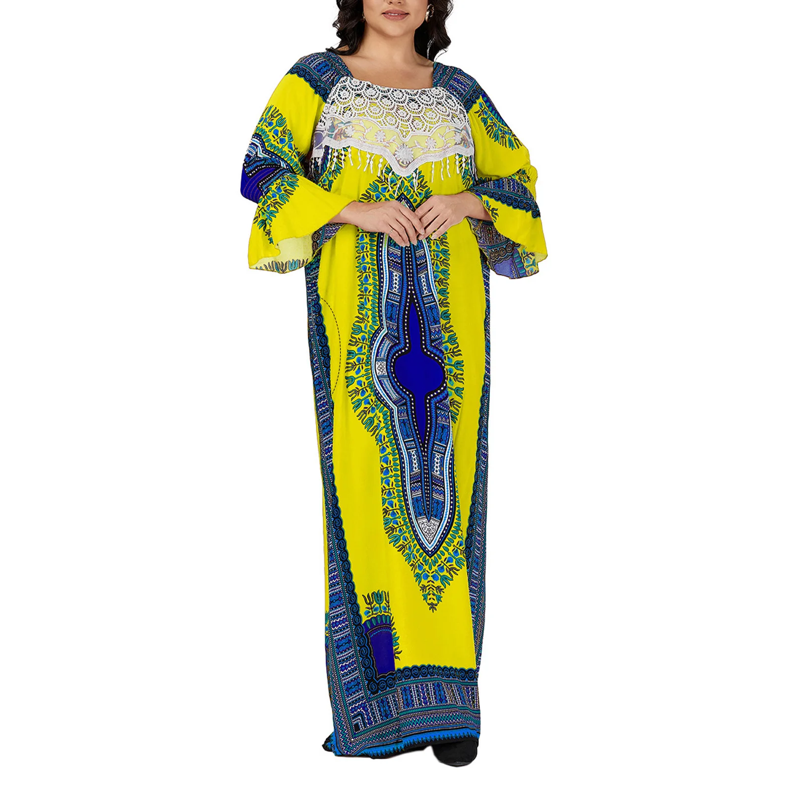 

Plus size Caftan Traditional Dress cotton Abaya marocain Kaftan African Beach Home Dashiki Loungewear African Dresses For Women