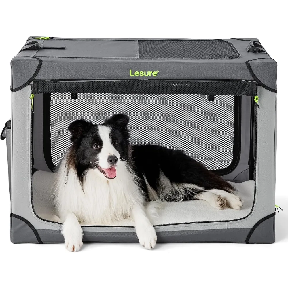 Lesure Soft Collapsible Dog Crate - 36 Inch Portable Travel Dog Crate for Large Dogs Indoor & Outdoor, 4-Door Foldable Pet
Lesure Soft Collapsible Dog Crate - 36 Inch Portable Travel Dog Crate for Large Dogs Indoor & Outdoor, 4-Door Foldable Pet