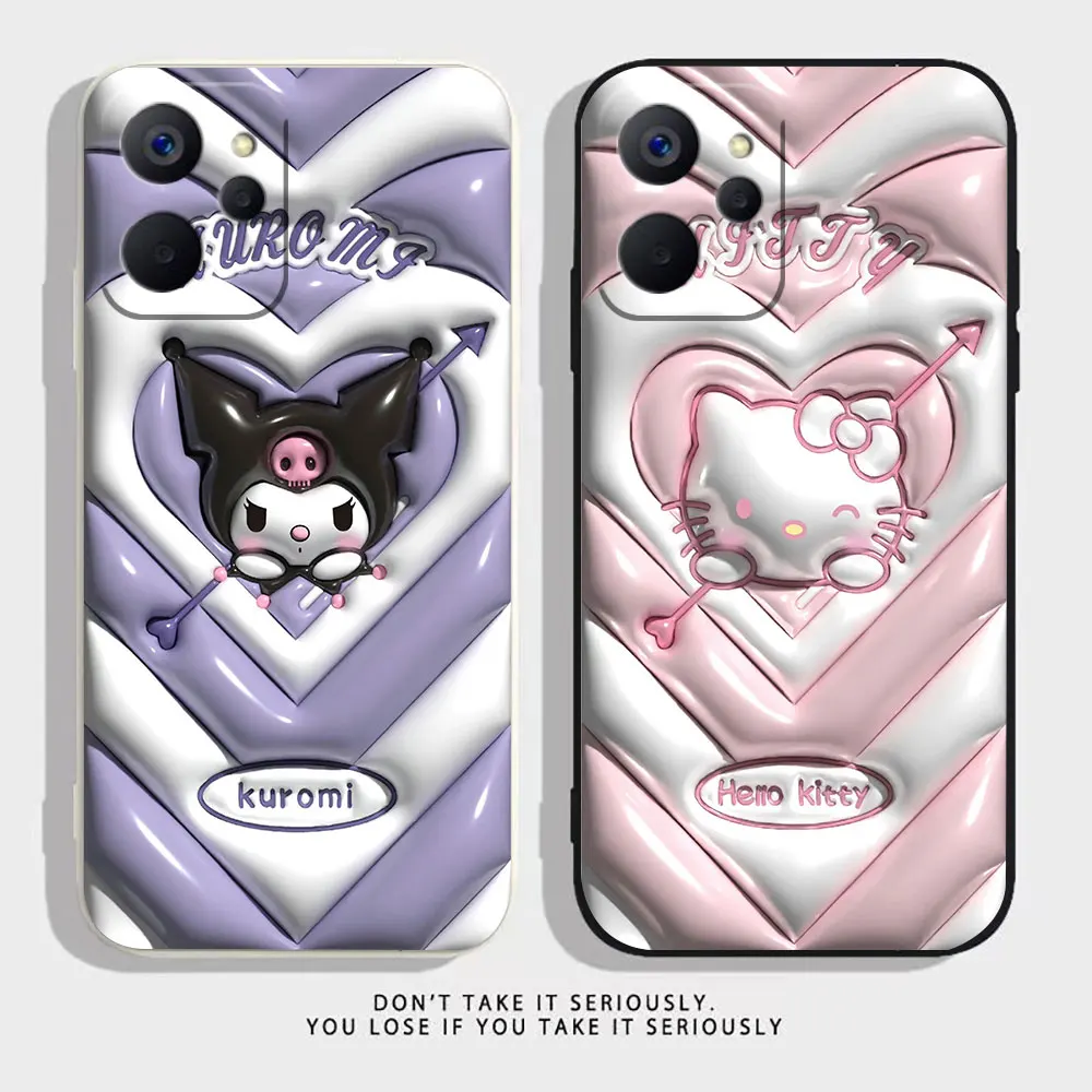 

Cute Hello Kitty kuromi Phone Case For OPPO Realme 10 9 8 8I C30 C31 C33 C35 C55 GT NEO 2 3 5 NARZO 50 5G Case Funda Shell Capa