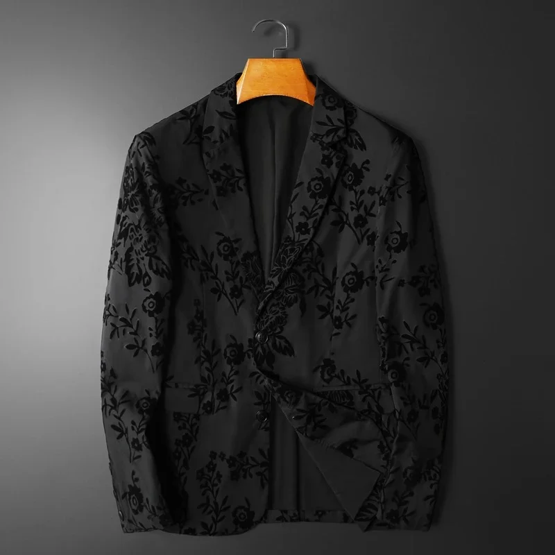 Minglu Autumn Black Male Blazer Luxury Single Breasted Flocking Prom s Men Fashion Slim Fit Man Plus Size 5XL
Minglu Autumn Black Male Blazer Luxury Single Breasted Flocking Prom s Men Fashion Slim Fit Man Plus Size 5XL