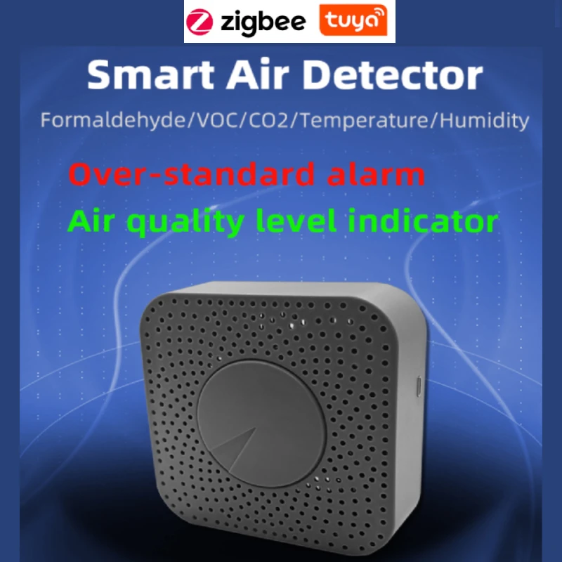 Zigbee 3.0 Air Quality Sensor Formaldehyde VOC Carbon Dioxide CO2 with Temperature Humidity Detector Tuya APP Data Sync Monitor 
Zigbee 3.0 Air Quality Sensor Formaldehyde VOC Carbon Dioxide CO2 with Temperature Humidity Detector Tuya APP Data Sync Monitor