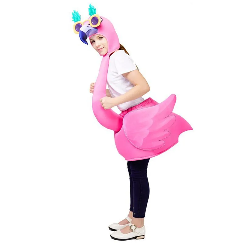 

Girls Halloween Flamingo Costumes Kids Children Swan Bird Animal Cosplay Carnival Purim Parade Stage Role Play Show Party Dress