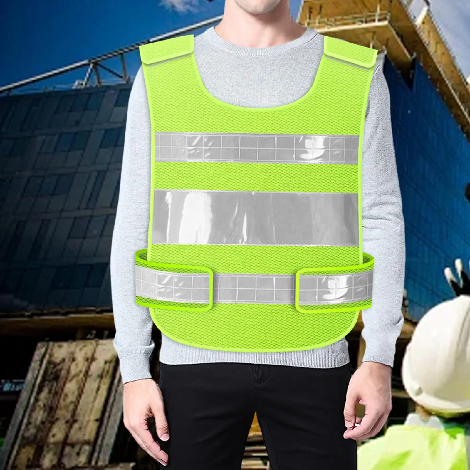 

Reflective Vest High Visibility, Mesh Cloth,Walking Work Construction Gear Sleeveless with Reflective Strips Women Adults Men