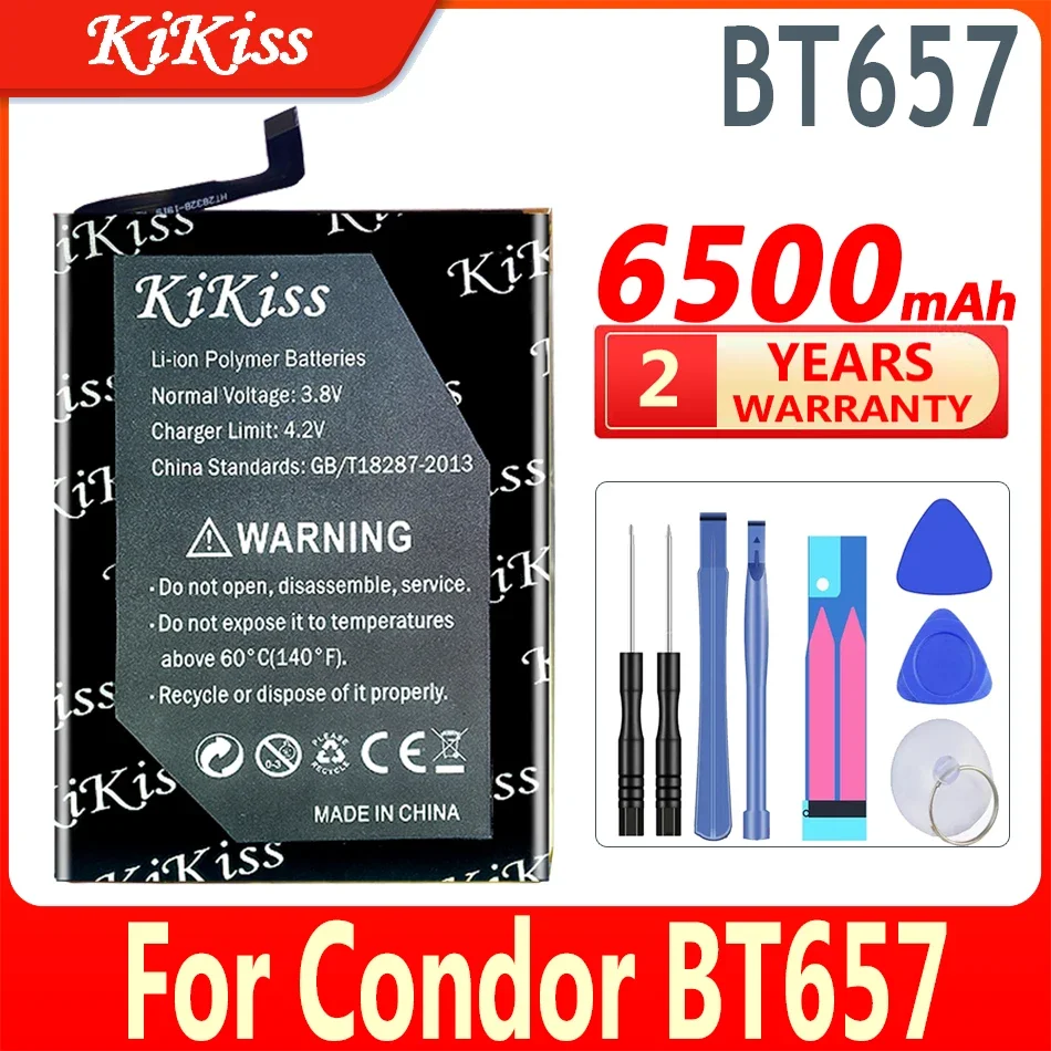 

6500mAh KiKiss 100% New Battery BT 657 For Condor BT657 Mobile Phone Batteries