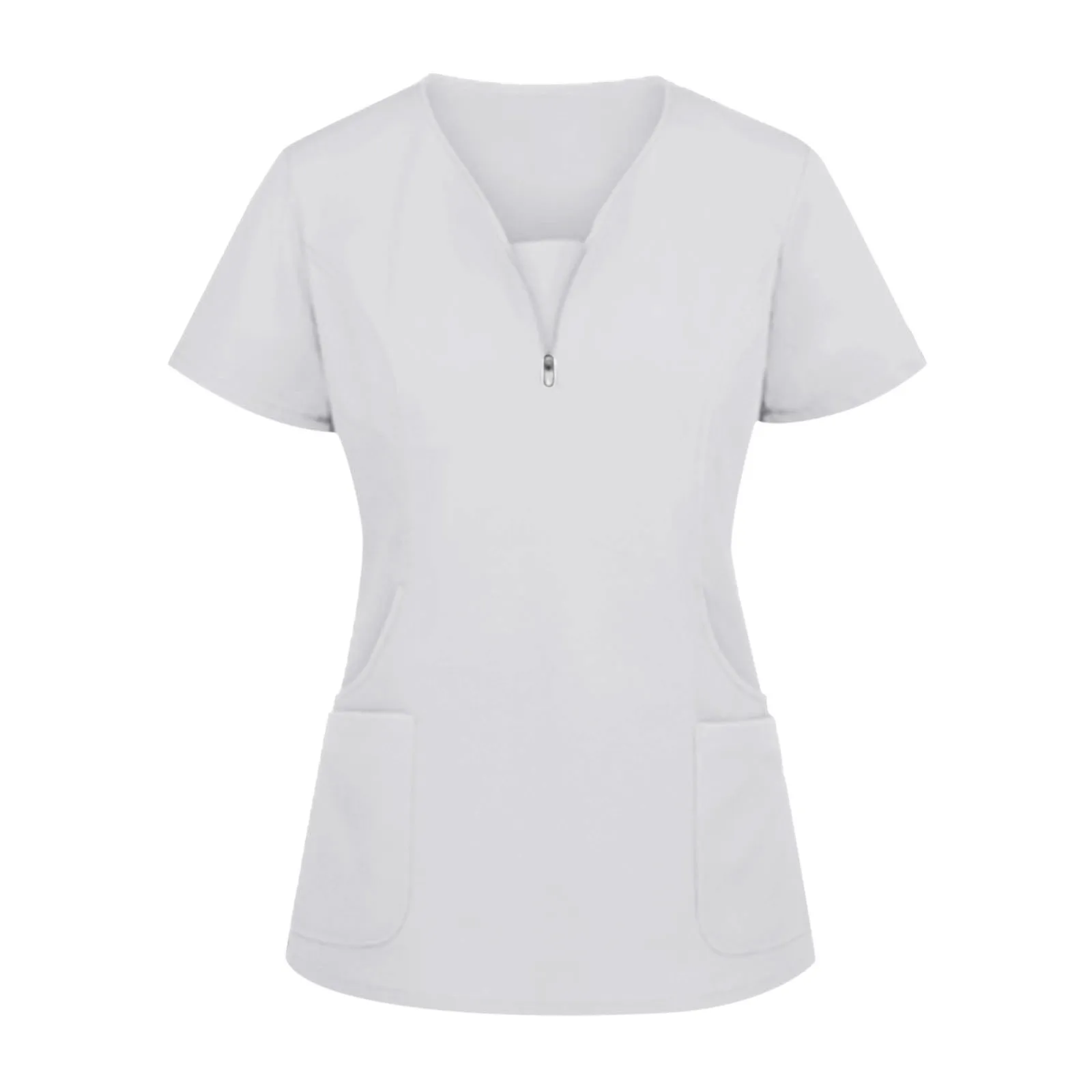 

Униформа медсестры, скрабы, топы, Женская однотонная блузка с коротким рукавом, медицинская одежда для ухода за здоровьем, рабочая одежда для медсестер, аксессуары для ухода