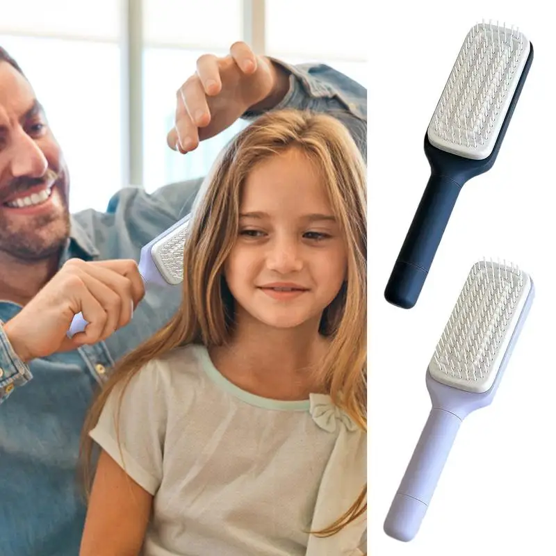 

Hair Brush Scalp Massage Combs Hair Styling Tool Self Cleaning Hair Brush Anti-Static Detangling Comb with Retractable Bristle