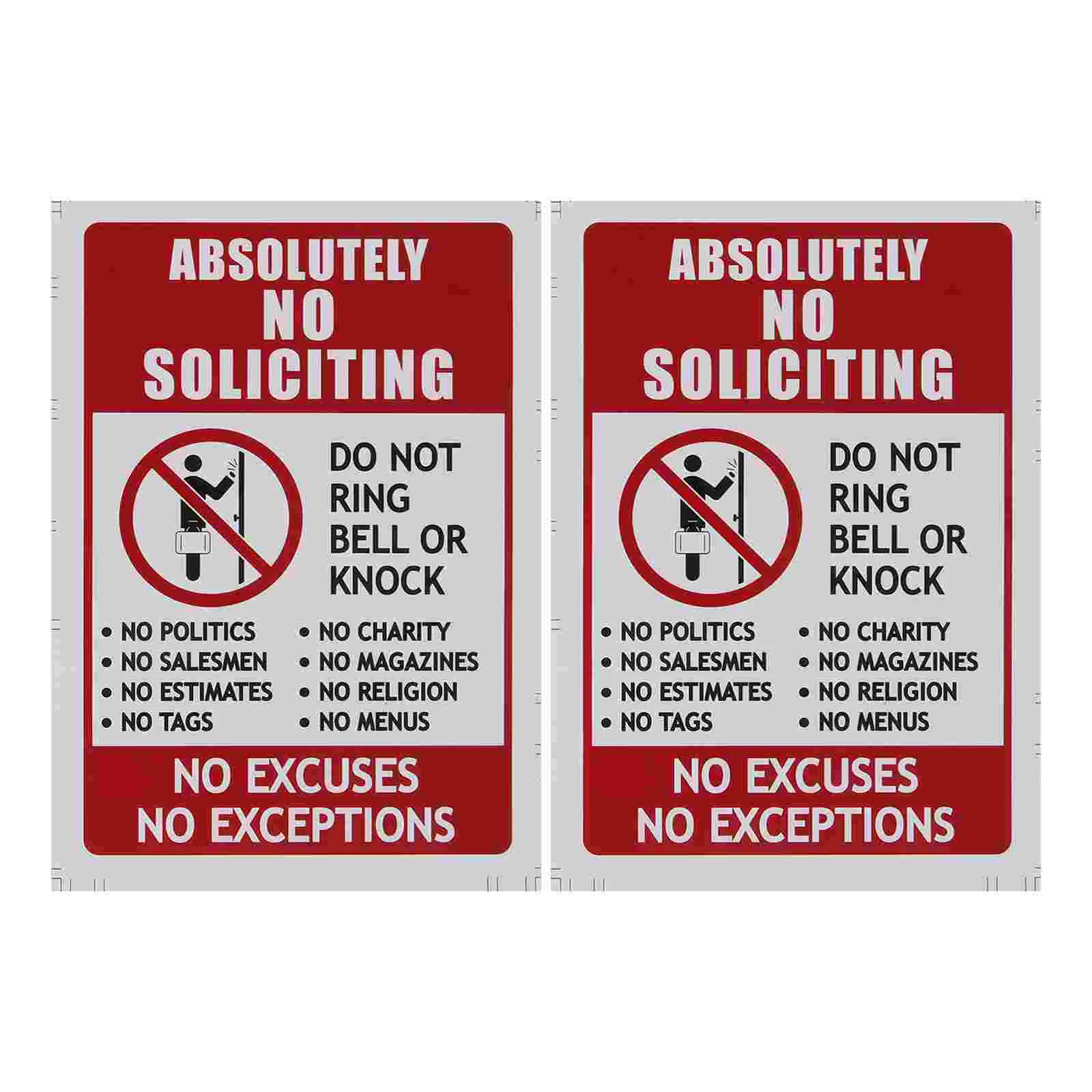 2 Pcs No Entry Sticker Sign Knocking Door Soliciting Funny Signs for Home The Big Sheet
2 Pcs No Entry Sticker Sign Knocking Door Soliciting Funny Signs for Home The Big Sheet