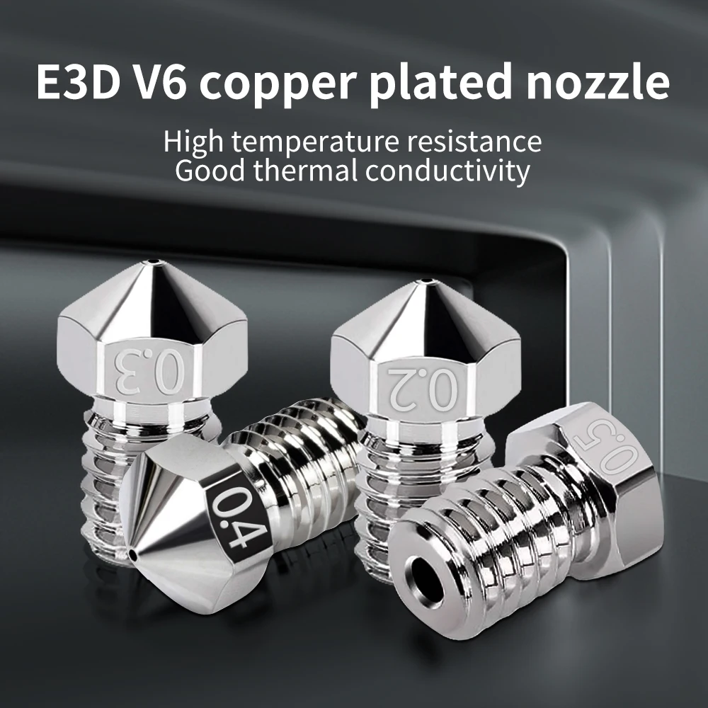 

E3D Nozzle V5 V6 All Metal Copper Plated Brass Nozzles M6 3D Printer Parts For Red Lizard Hotend Extruder 1.75mm 3D Filament