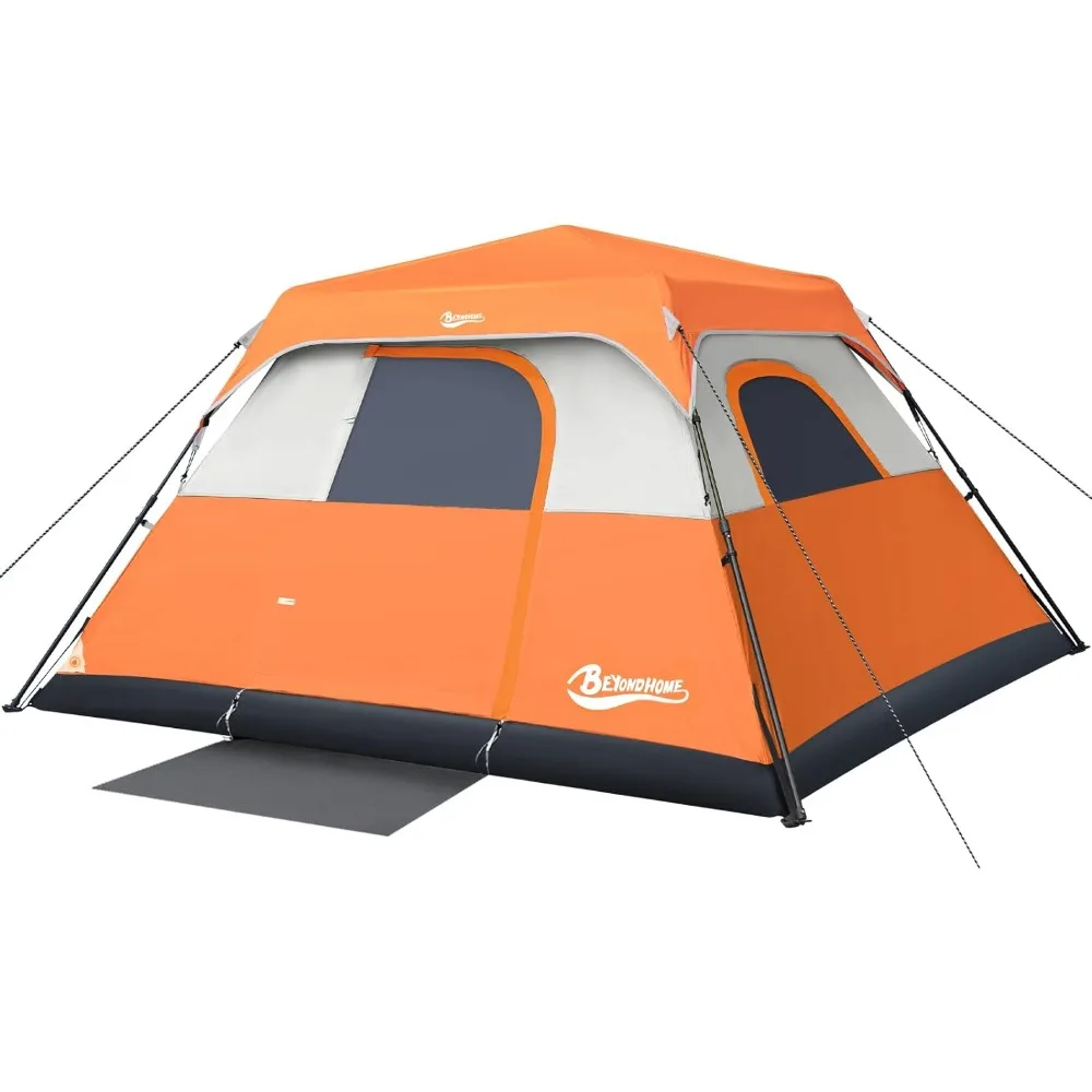 

4 Person/6 Person Camping Tent Setup in 60 Seconds with Rainfly&Windproof Tent with Carry Bag for Family Freight free