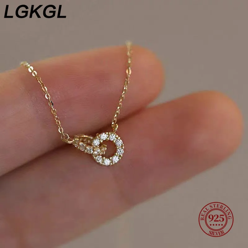 LGKGL 925 Sterling Silver Bracelet Interlocking Circles of Cubic Zirconia 14K Gold Plated Bracelet for Women Party Engagement
LGKGL 925 Sterling Silver Bracelet Interlocking Circles of Cubic Zirconia 14K Gold Plated Bracelet for Women Party Engagement