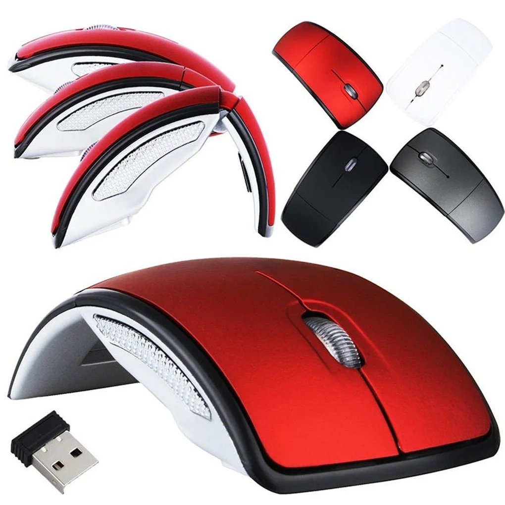 

2023 2.4G Wireless Folding Mouse Cordless Mice USB Foldable Receivers Games Computer Laptop Accessory For Notebook Tablet