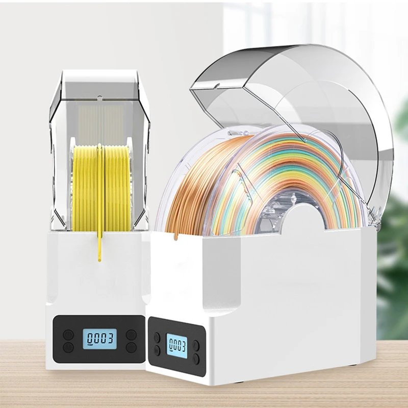 

2 Rolls Filament Dehydrator Spool Holder Filaments Dry Box for 1.75mm, 2.85mm ABS PLA PETG TPU FDM Material 3D Printer