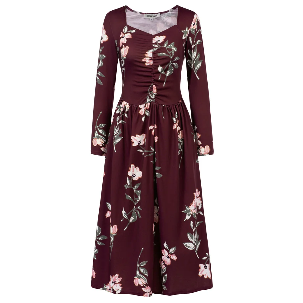 GK Women Printed Elegant Causal Dresses Ruched Maxi Party Dress Casual Long Sleeve Square V-Neck Flared A-Line Dress 2023
GK Women Printed Elegant Causal Dresses Ruched Maxi Party Dress Casual Long Sleeve Square V-Neck Flared A-Line Dress 2023