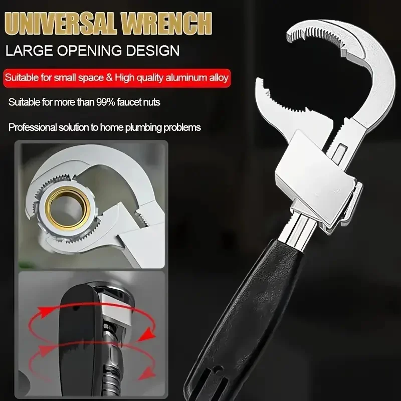 Adjustable Wrench Universal Double Ended Wrench Aluminium Alloy Open End Spanner Bathroom Plumbing Faucet And Sink Repair Tools
Adjustable Wrench Universal Double Ended Wrench Aluminium Alloy Open End Spanner Bathroom Plumbing Faucet And Sink Repair Tools
