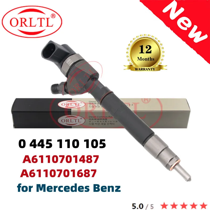 

ORLTL Diessel Injector 0 445 110 105 0445110105 A6110701487 A6110701687 for Mercedes Benz 6110701487 6110701687