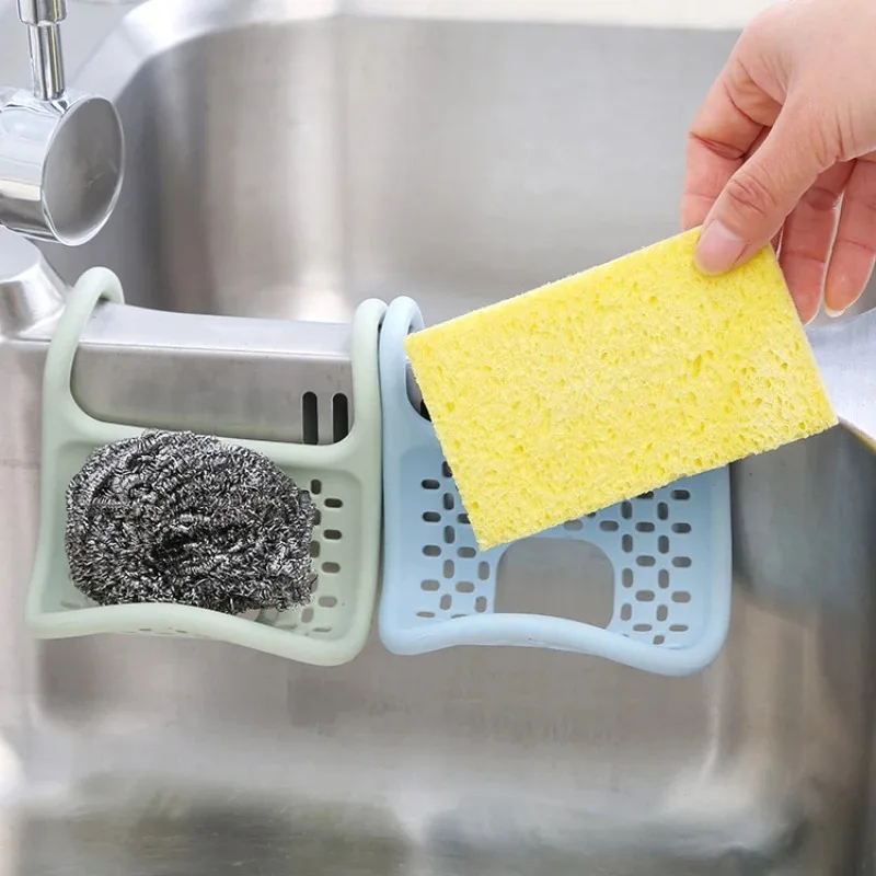 

Sink Shelf Soap Sponge Drain Rack Silicone Storage Basket Bag Faucet Holder Adjustable Bathroom Holder Sink Kitchen Accessorie