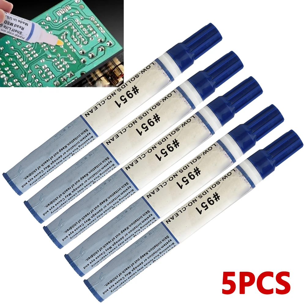 5pcs 10ml 951 Soldering Flux Pen For PCB FPC Board Welding Electronic Maintenance Industry Soldering Equipment Tool Accessories
5pcs 10ml 951 Soldering Flux Pen For PCB FPC Board Welding Electronic Maintenance Industry Soldering Equipment Tool Accessories