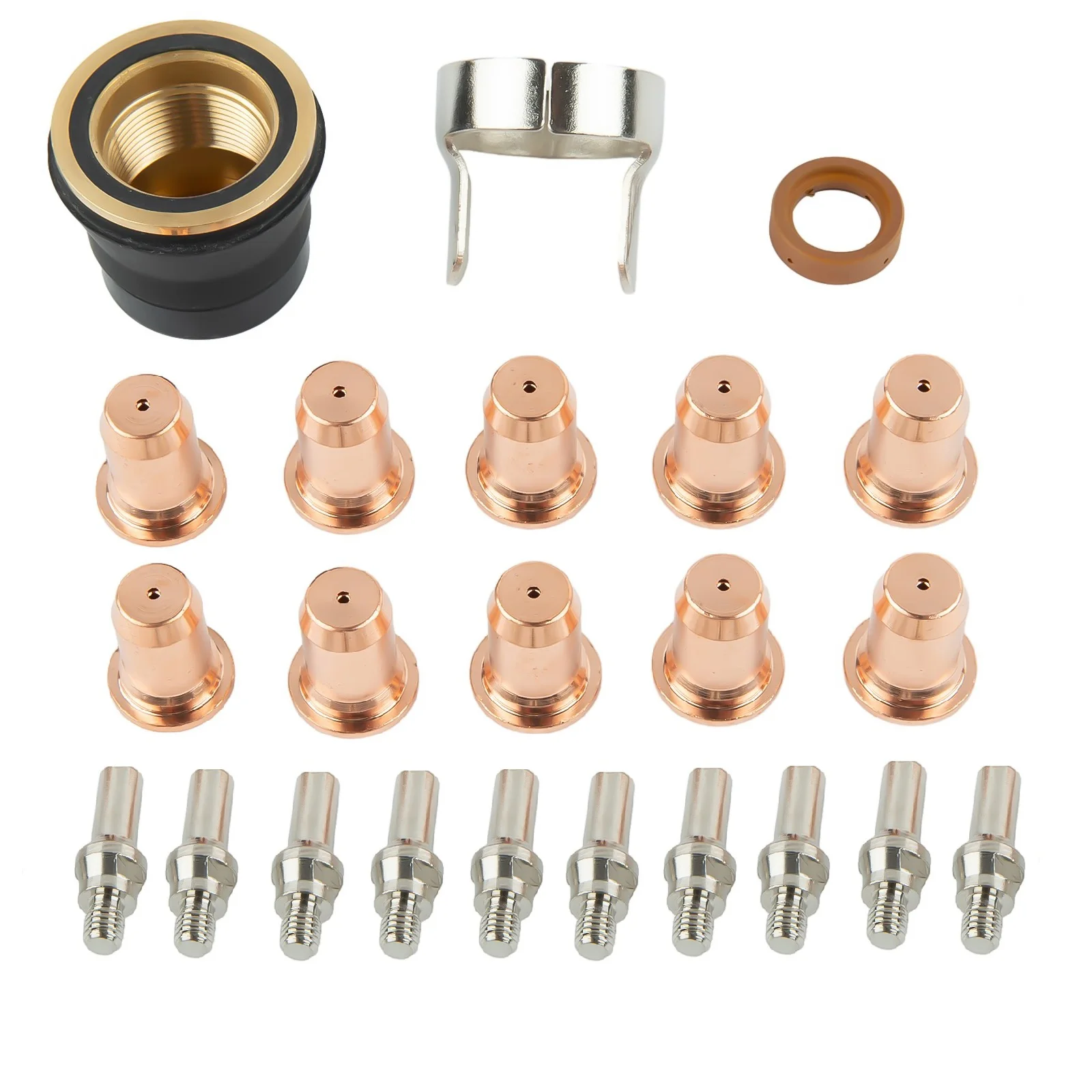23Pcs Plasma Cutter Electrode Tips Nozzles Protective Cover Vortex Ring Extended Consumables Kit For TI-PC65 IPT-65 Torch
23Pcs Plasma Cutter Electrode Tips Nozzles Protective Cover Vortex Ring Extended Consumables Kit For TI-PC65 IPT-65 Torch