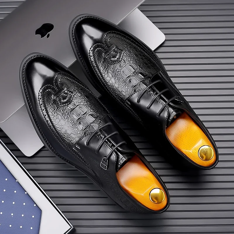 

Fashion Trends Mens Dress Office Flats Comfort Wedding Party Oxfords Social Crocodile Pattern Work Casual Business Leather Shoes