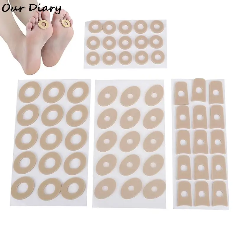 

Hot sale 15PCS/Sheet Callus Cushions Shoes Heel Pad Foam Round Toe Foot Corn Bunion Protectors Pads 4 Types