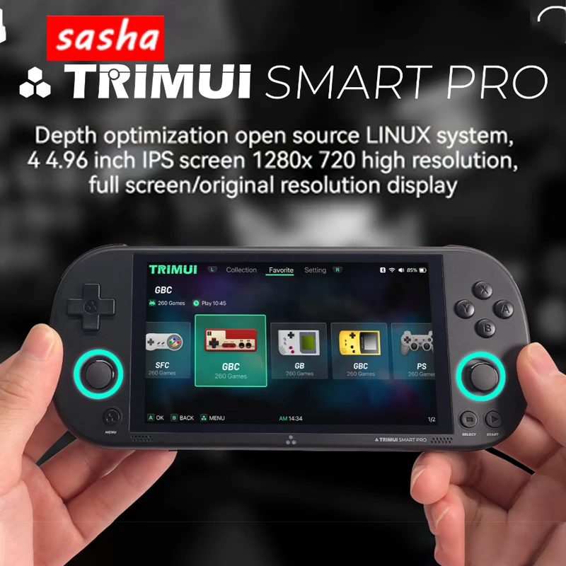 Trimui Smart Pro Open Source Handheld Game Console Retro Arcade Hd 4.96 Inch Ips Screen Game Console Linux System Battery Life
Trimui Smart Pro Open Source Handheld Game Console Retro Arcade Hd 4.96 Inch Ips Screen Game Console Linux System Battery Life
