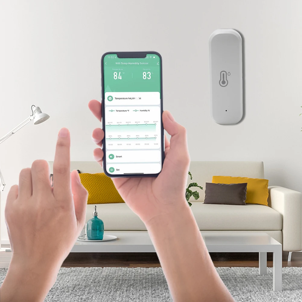 Tuya WiFi Smart Temperature Humidity Sensor Indoor Hygrometer Controller Monitoring Work With Smart Speaker Wireless Detector
Tuya WiFi Smart Temperature Humidity Sensor Indoor Hygrometer Controller Monitoring Work With Smart Speaker Wireless Detector