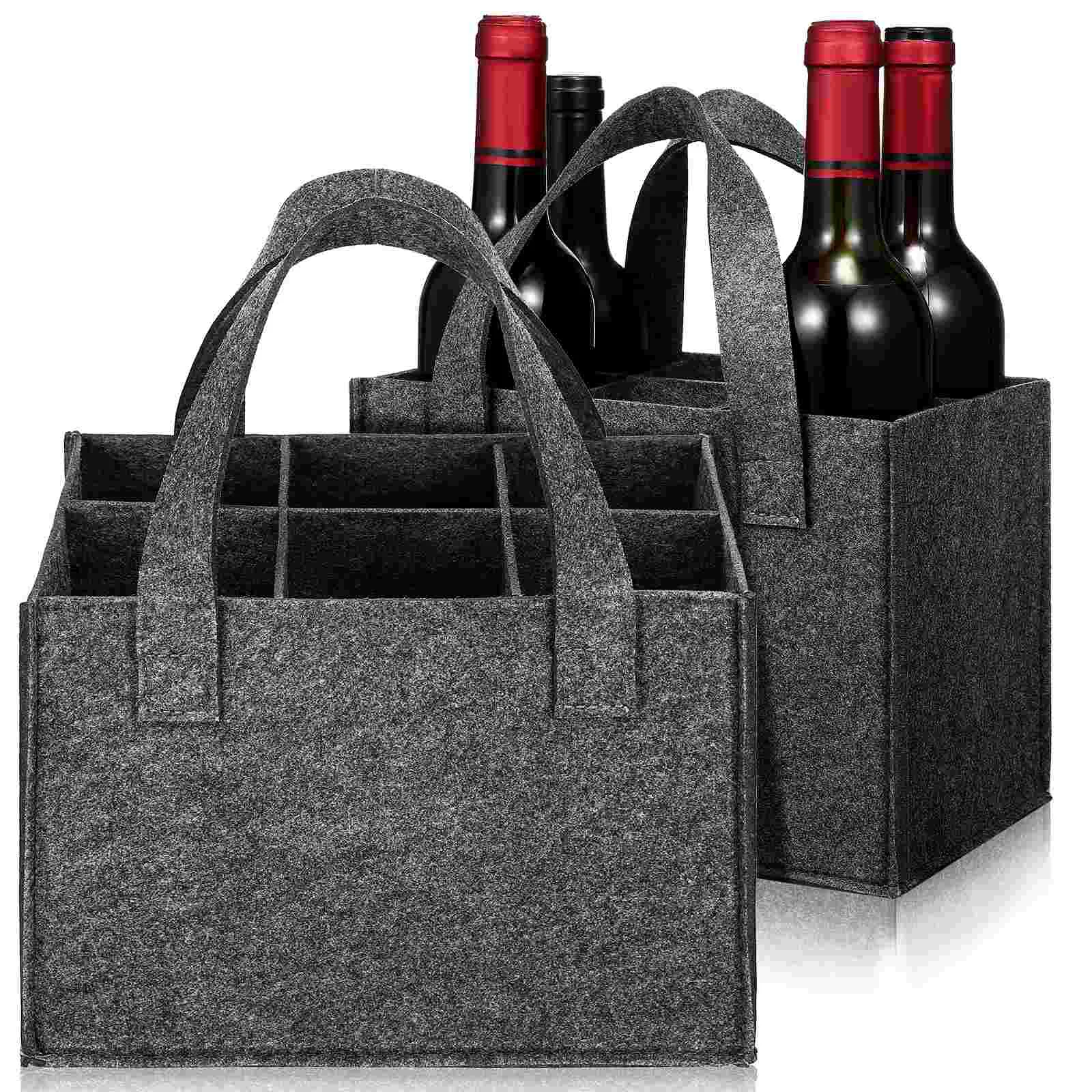 

Wine Bottle Carriers Felt Wine Bottle Bags Portable Red Wine Bottle Holder Bags Red Wine Carrier Tote for Dinner Party