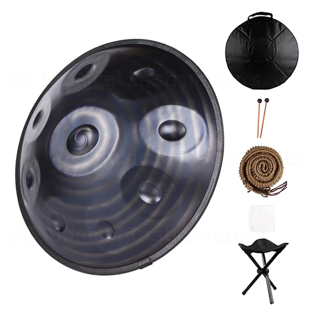 440hz Blue-black Ribbed Handpan 9/10/12 Notes D Minor Steel Tongue Professional Tambourine Percussion Instruments Hang Drum Gift
440hz Blue-black Ribbed Handpan 9/10/12 Notes D Minor Steel Tongue Professional Tambourine Percussion Instruments Hang Drum Gift