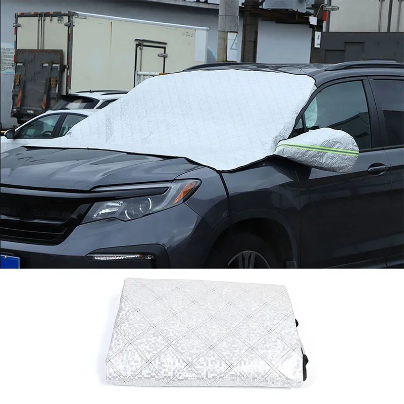 

For Honda Pilot 2023-24 Cotton Velvet Car Windshield Snow Anti Frost Cover Windproof Winter Ice Snow Shield Trim Car Accessories