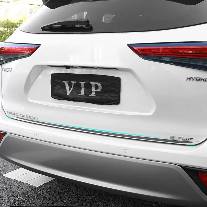 Задний бампер багажник задние Ворота дверная полоса крышка отделка для Toyota Highlander/Kluger Hybrid 2021-2023 аксессуары из нержавеющей стали 
Задний бампер багажник задние Ворота дверная полоса крышка отделка для Toyota Highlander/Kluger Hybrid 2021-2023 аксессуары из нержавеющей стали