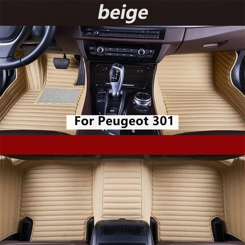 

Transverse grain Custom Car Floor Mats For 2016 Peugeot 301 Auto Accessories Foot Carpet