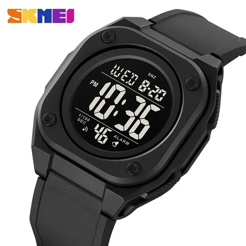 

SKMEI 2160 Stopwatch Date Week 5Bar Waterproof Wristwatch Alarm Clock Fashion LED Light Countdown Digital Mens Sport Watches
