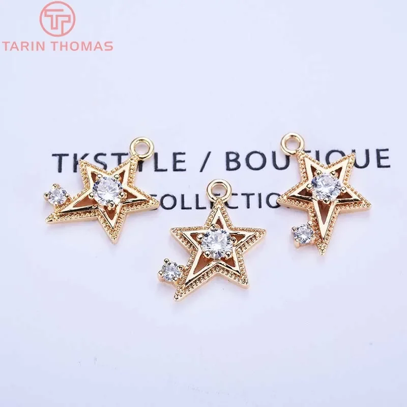 Латунные покрытые 24-каратным золотом, 6 шт., 14 мм, с цирконом, ювелирные аксессуары высокого качества «сделай сам» (1198)
Латунные покрытые 24-каратным золотом, 6 шт., 14 мм, с цирконом, ювелирные аксессуары высокого качества «сделай сам» (1198)