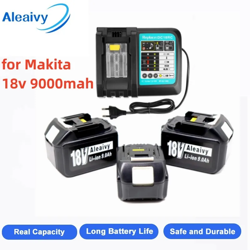 Aleaivy BL1860 Rechargeable 18V 6000mAh 9000mAh Lithium-ion Battery for Makita 18v BL1840 BL1850 BL1830 BL1860B BL1830B
Aleaivy BL1860 Rechargeable 18V 6000mAh 9000mAh Lithium-ion Battery for Makita 18v BL1840 BL1850 BL1830 BL1860B BL1830B