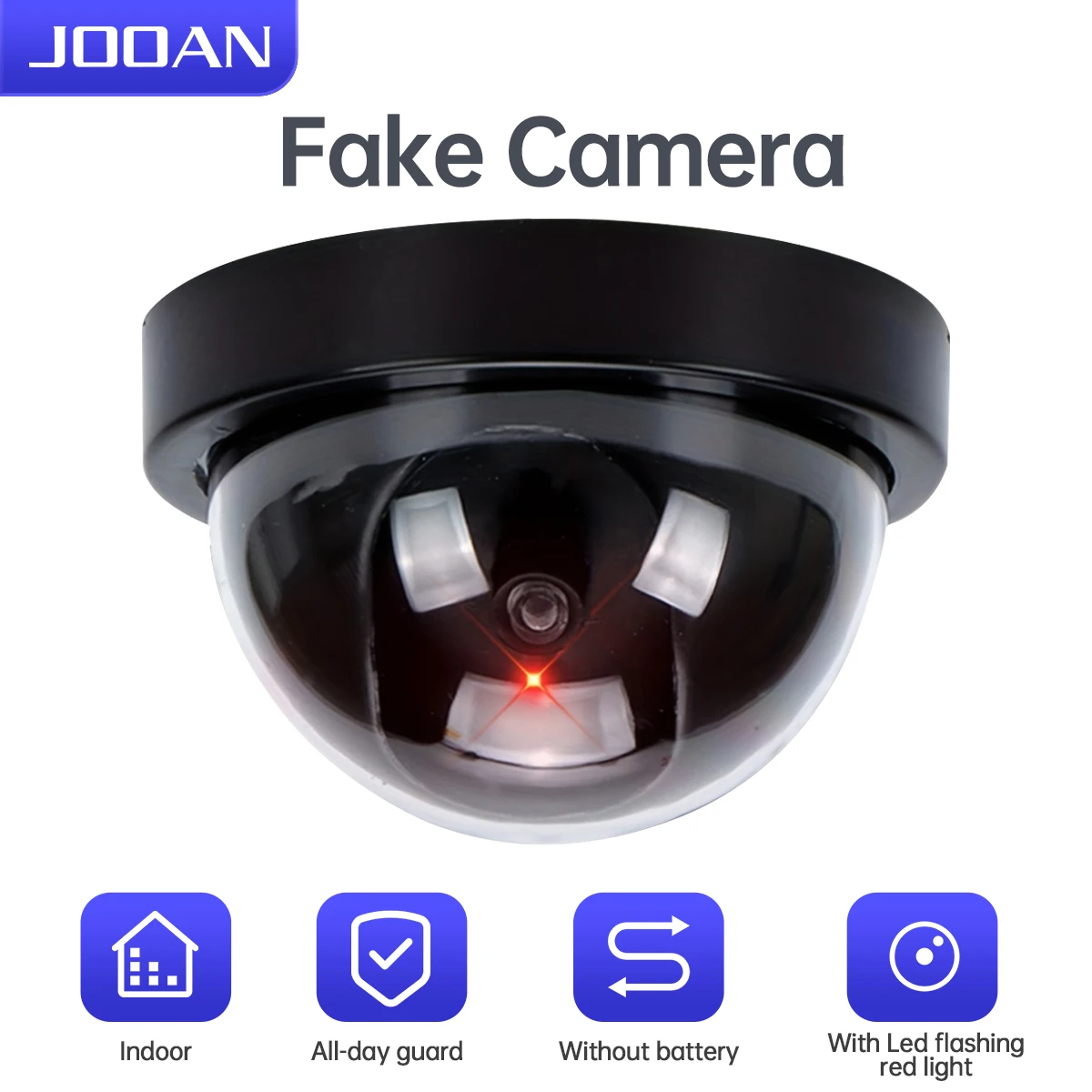 

JOOAN Dome Camera Dummy Waterproof Security CCTV Surveillance Camera With Flashing Red Led Light Outdoor Indoor Simulation Camer