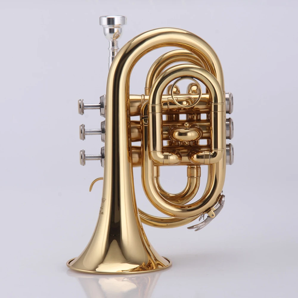 JYHT-E100G Pocket Trumpet B Flat Brass Bb Pocket Trumpet music instrument with Mouthpiece 7C(gold)
JYHT-E100G Pocket Trumpet B Flat Brass Bb Pocket Trumpet music instrument with Mouthpiece 7C(gold)