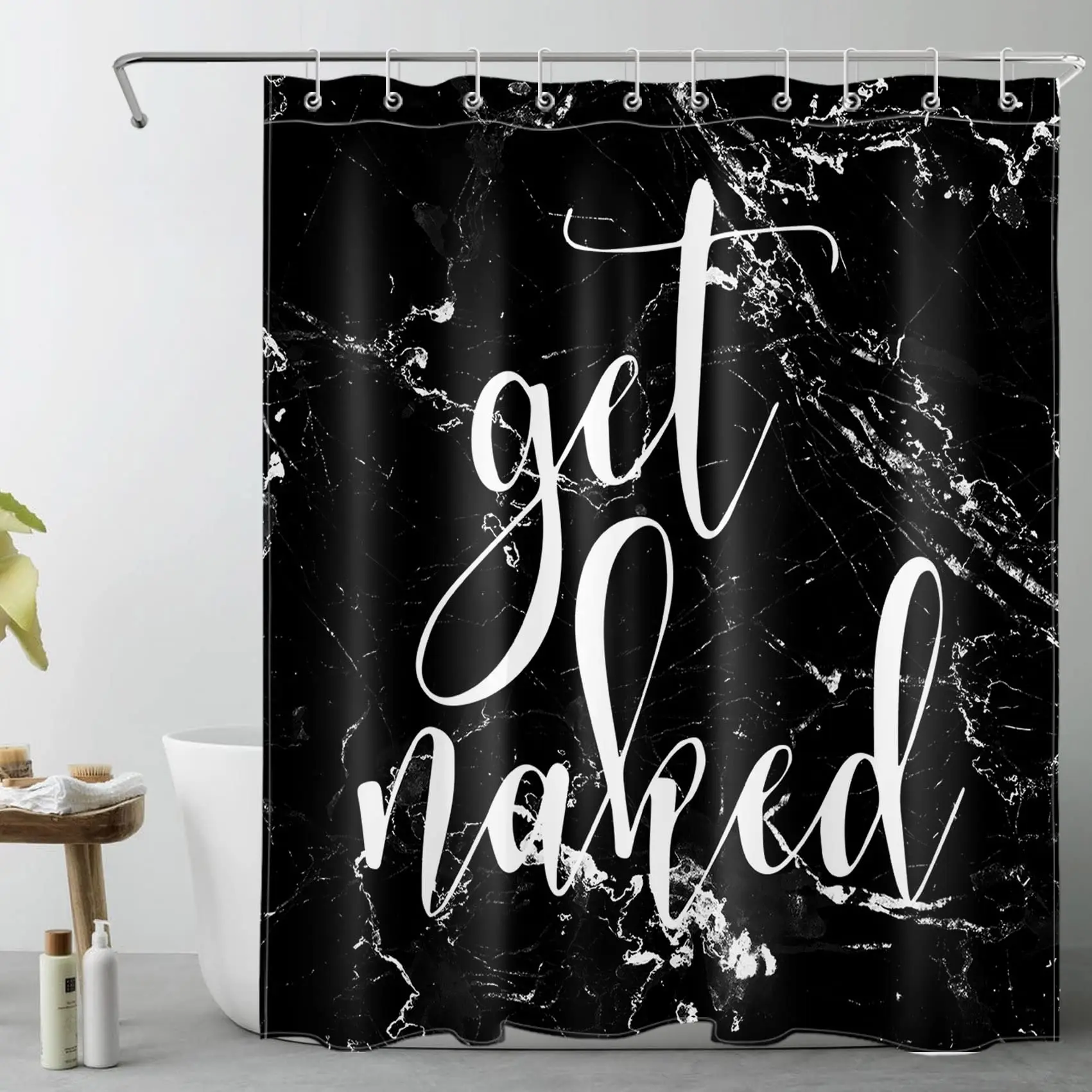 Get Naked Shower Curtain White Black Marble Abstract Design Bath Curtains Bathroom Decor Waterproof Bathtub Screen with Hooks
Get Naked Shower Curtain White Black Marble Abstract Design Bath Curtains Bathroom Decor Waterproof Bathtub Screen with Hooks