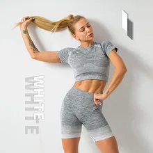 Knitted Yoga Suit Two-piece Set Women Summer Fitness Tight Seamless Asian Running Shorts Set
Knitted Yoga Suit Two-piece Set Women Summer Fitness Tight Seamless Asian Running Shorts Set