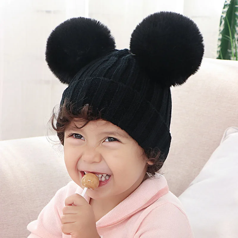 Autumn Double Pompom Baby Hat Knitted Thick Warm Solid Color Infant Toddler Bonnet Cap Winter Kids Girl Beanie Cap Hair Ball
Autumn Double Pompom Baby Hat Knitted Thick Warm Solid Color Infant Toddler Bonnet Cap Winter Kids Girl Beanie Cap Hair Ball