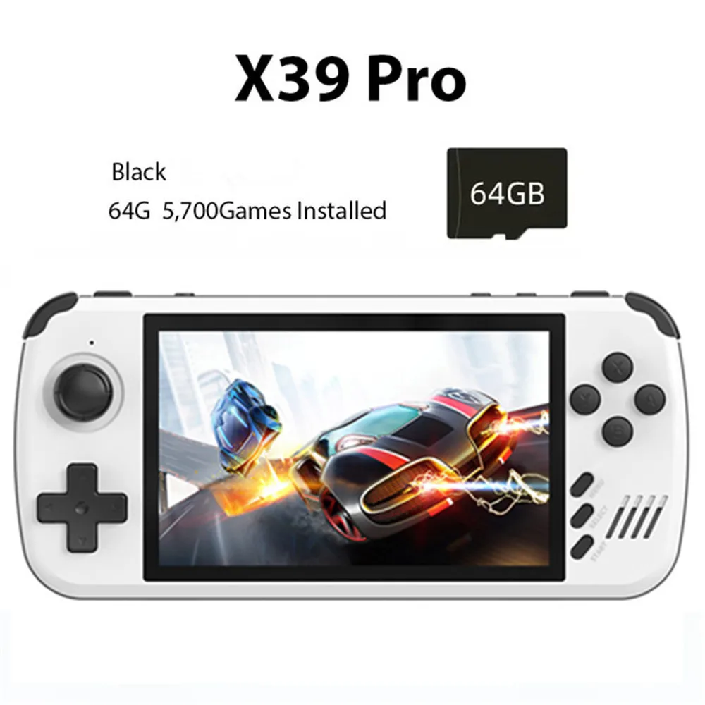 

POWKIDDY White X39 Pro Handheld Game Console 4.5 Inch Ips Screen Retro Game PS1 Support Wired Controllers Children's gifts