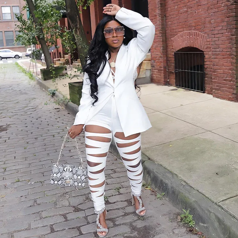 Streetwear Hip Hop 2 Piece Club Outfits for Women Long Sleeve Waist Cutout Blazer Coat and Cut Out Pencil Pants Matching Sets
Streetwear Hip Hop 2 Piece Club Outfits for Women Long Sleeve Waist Cutout Blazer Coat and Cut Out Pencil Pants Matching Sets