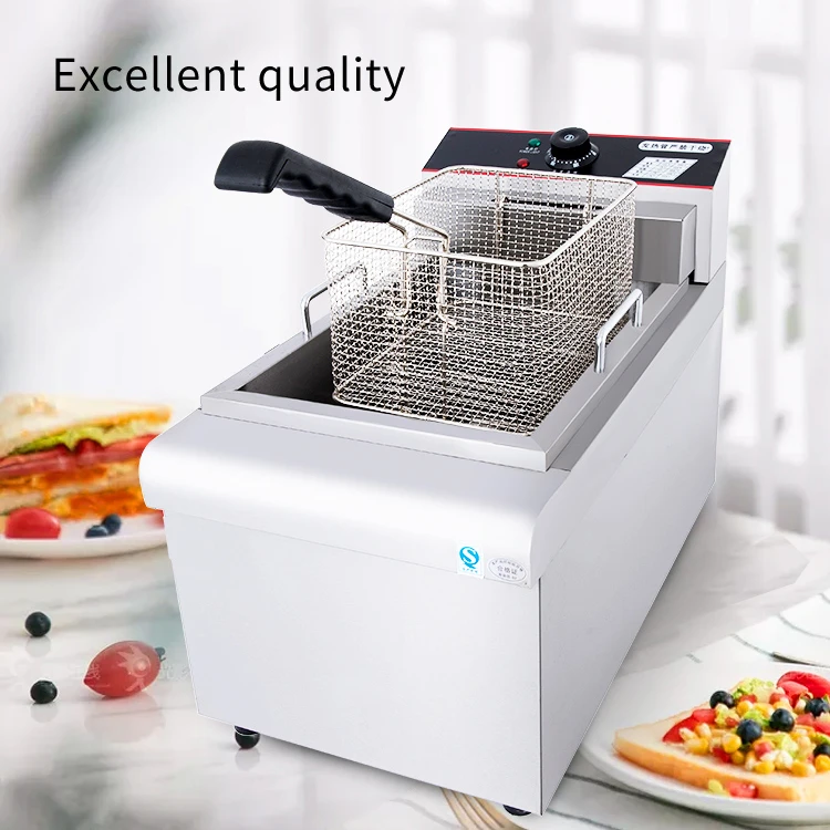 Commercial Machine Timer Temperature Control Induction Deep Fryer Silver Electric Fryer With Frying Food
Commercial Machine Timer Temperature Control Induction Deep Fryer Silver Electric Fryer With Frying Food