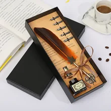 Vintage Quill Feather Pens Fountain Writing Ink Seal Wax Gift Box Calligraphy Pen With Feather Office Stationery School Supplies
Vintage Quill Feather Pens Fountain Writing Ink Seal Wax Gift Box Calligraphy Pen With Feather Office Stationery School Supplies