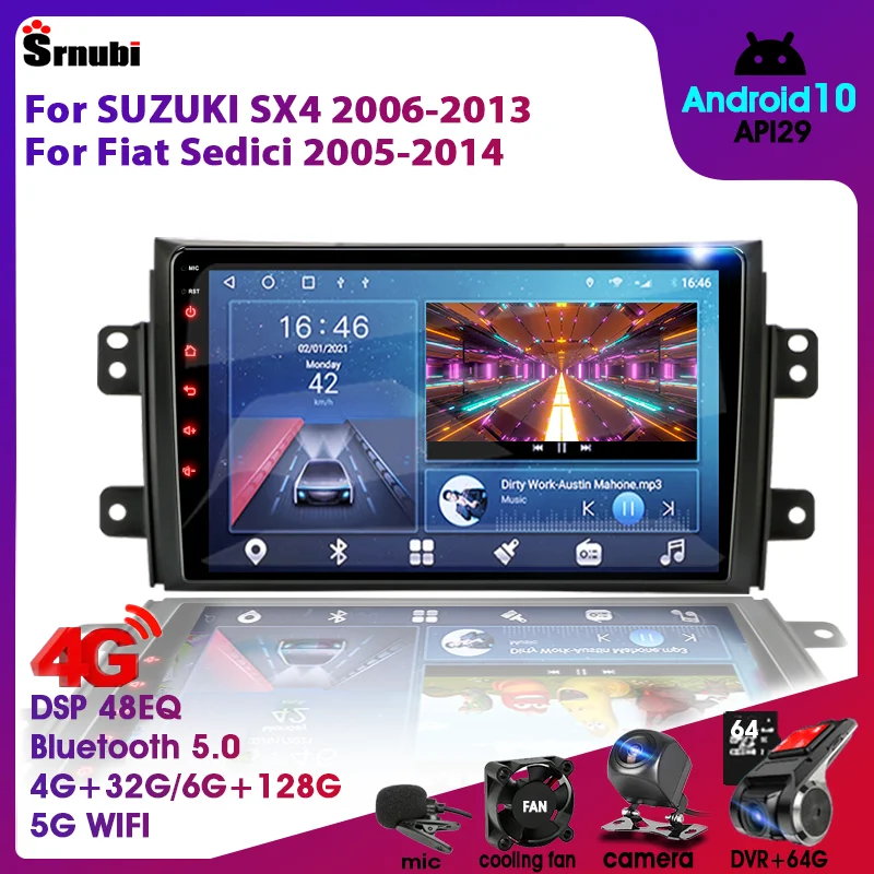 Автомагнитола на Android для Suzuki SX4 2006-2013 Fiat Sedici 2005-2014 мультимедийный видеоплеер
