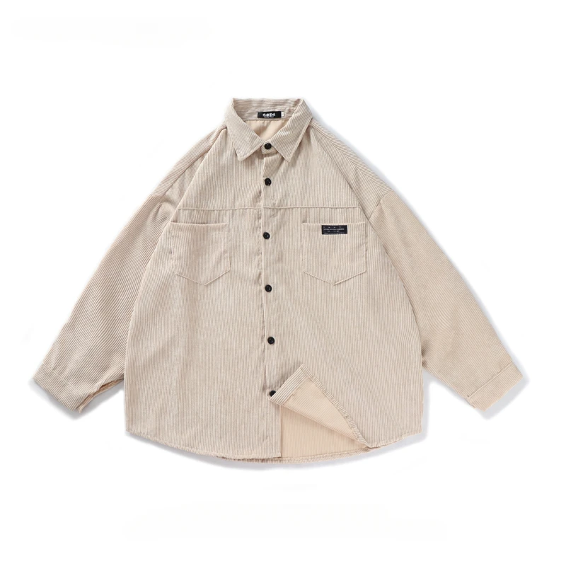 Spring/Autumn Simple Solid Color Corduroy Shirts Men's Lapel long-sleeved Pocket Workwear Versatile Jackets Trendy Male Clothing
Spring/Autumn Simple Solid Color Corduroy Shirts Men's Lapel long-sleeved Pocket Workwear Versatile Jackets Trendy Male Clothing