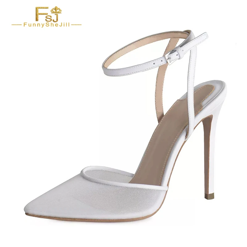 White Mesh Ankle Strap Shoes Sandals Pointed Toe Hollow Stiletto Heels Fashion Ladies Plus Size 15 16
White Mesh Ankle Strap Shoes Sandals Pointed Toe Hollow Stiletto Heels Fashion Ladies Plus Size 15 16