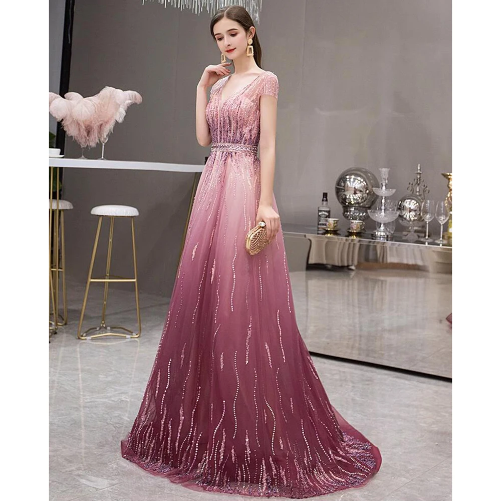 New Elegant Prom Dress Fashion V-Neck Cap Straps Beaded High Quality Custom A-line Sweep Train Evening Dress Princess Dress 2023
New Elegant Prom Dress Fashion V-Neck Cap Straps Beaded High Quality Custom A-line Sweep Train Evening Dress Princess Dress 2023